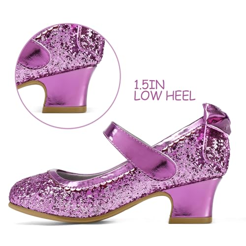 Image of K KomForme Girls Dress Shoes Toddler Glitter Mary Jane Heels