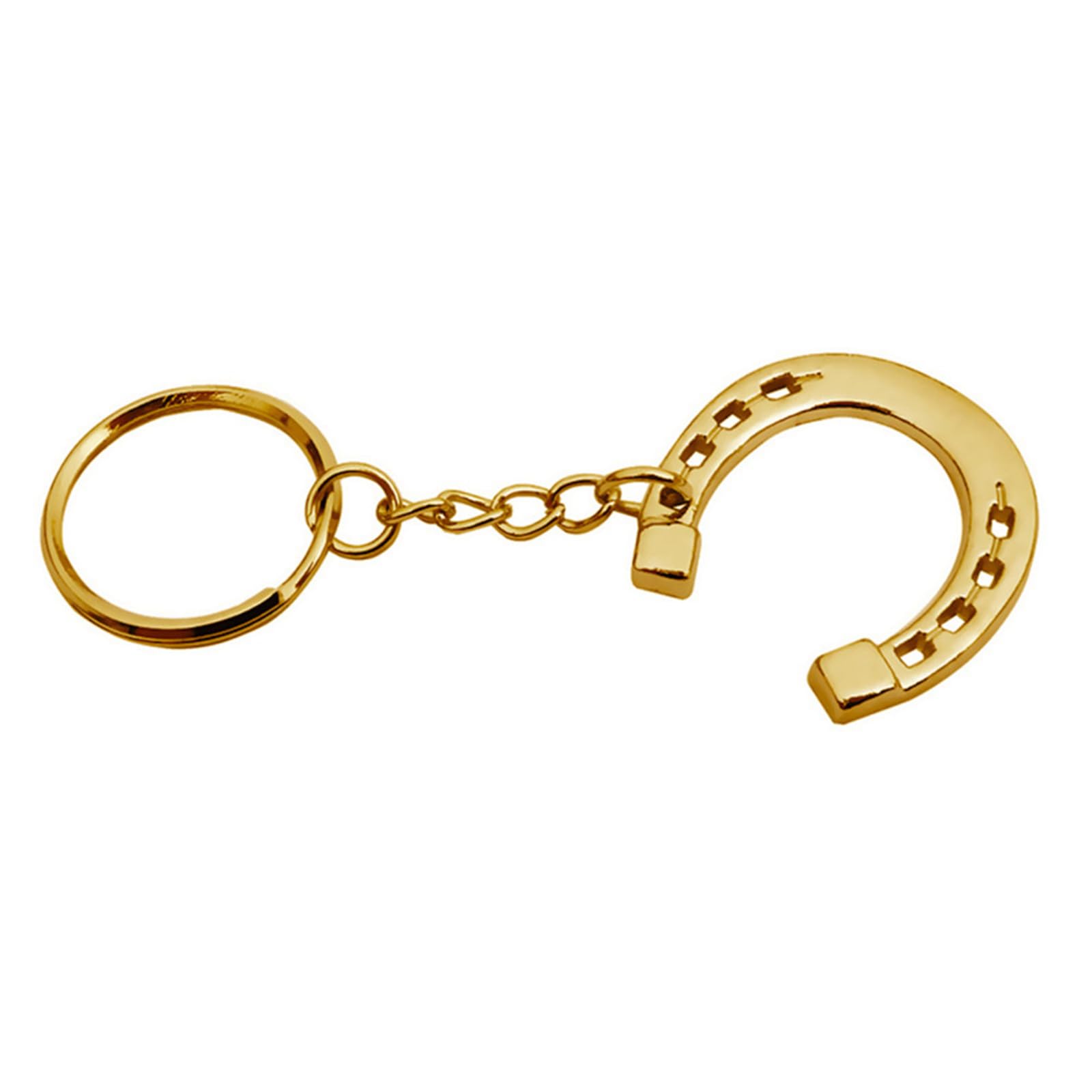 Nvoqilin Gold Silver Horseshoe Keychain Sturdy Alloy Materials Horse Snaffle Bit Keyring Accessory For Equestrians