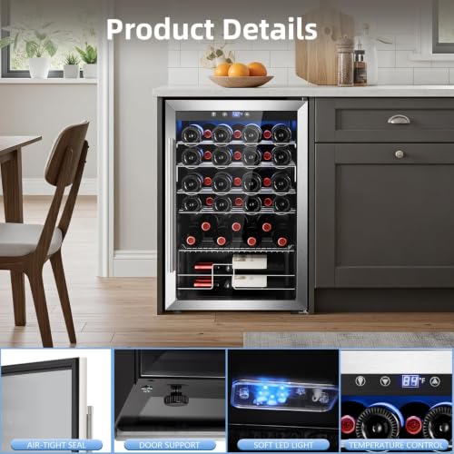 Image of Antarctic Star Beverage Refrigerator, 4.5 Cu.Ft Freestanding Mini fridge with Adjustable Temperature (32F-61F), Wine Fridge for Home, Bar and Office, Black