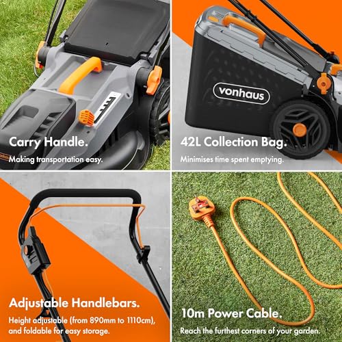 VonHaus 1600W Electric Corded Lawn Mower