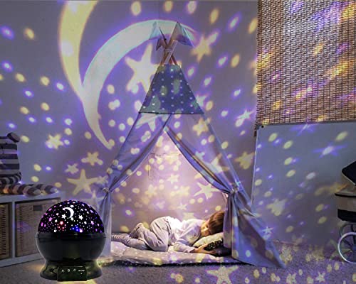Kids Star Night Light For Bedroom, Stars Projector Lamp Toys For 3-10 Year Old Boys Girls Birthday Christmas Gifts For 3 4 5-10 Year Old Boys Girls Toys Age 3-10 Boy Girl Easter Gifts Black #TOP4