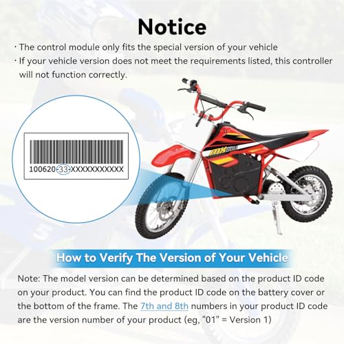 Image of EOPOAYI MX500 Controller and Throttle Kit Replacement for Razor MX650 (V14+) MX500 (V21+) Dirt Rocket Bike SX500 RSF650 EcoSmart Metro Electric Scooter Parts, 36V Control Module with Charging Port