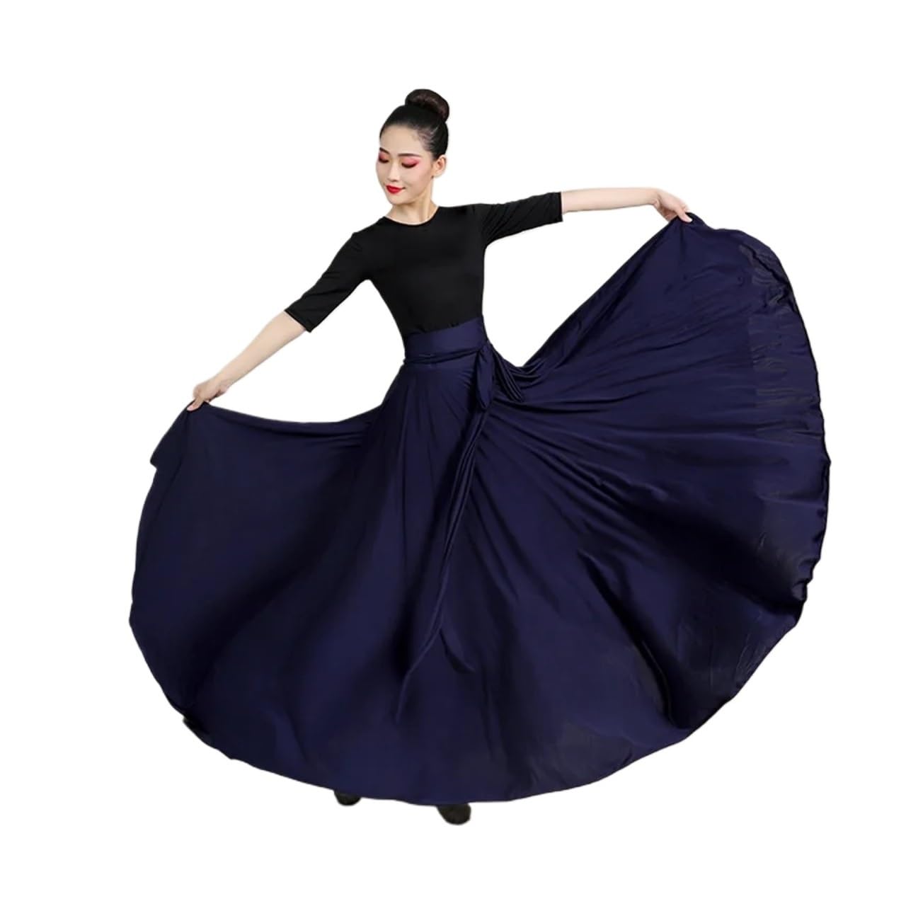 Falda Flamenca Mujer Vestido de Gran tamaño, Falda de Baile, Carnaval, actuación en el Escenario, Mujeres, 540, 720 Grados, Falda Larga, Disfraz, Vestidos Elegantes for Mujeres(Blue 720)