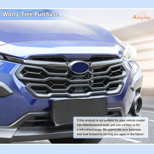 Image of Car Front Emblem Trim Cover Compatible with Subaru Crosstrek 2024 2025 Front Grille Emblem Badge Logo Cover Circle Ring Center Decorative Logo Cover Front Hood Emblem Surrounding Ring ABS Accessories