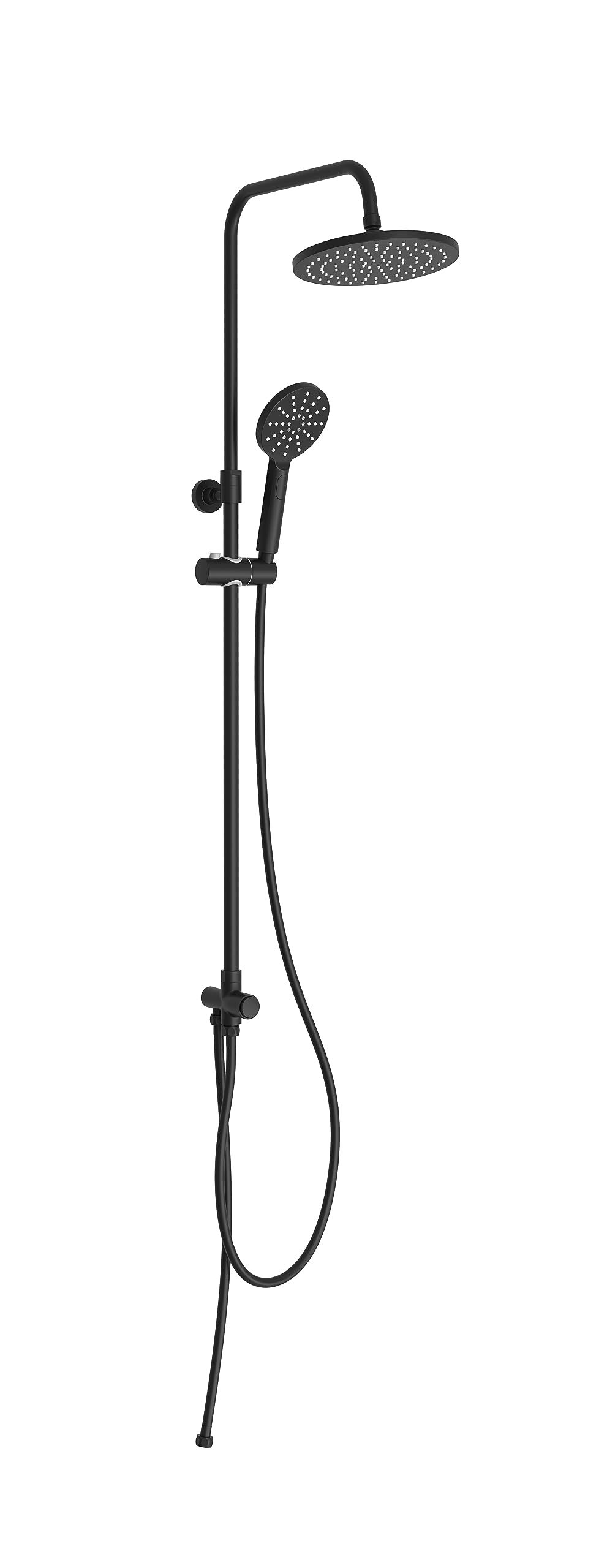 Marwell Dusch-Set Black RAINSTAR – Hand- & Kopfbrause Mit 3 Strahlarten & Höhenverstellbarer Stange 72,5 Cm, Schwarz Matt