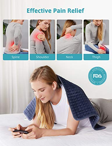 Homech Heating Pad for Back Pain and Cramps - XXX-Large [33 x 17 Inch] Ultra-Soft Heat Pad with Dry & Moist Heat Therapy, 6 Temperature Settings, Auto Shut-Off - Thumbnail 5