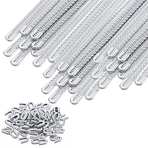 10Pcs Spiral Steel Boning - 1/4 x 13.7Inch Metal Boning for Sewing Corset Bonings with 10 Steel Boning Tips for Corset Lacing Costume Hoop Skirt Making Supplies