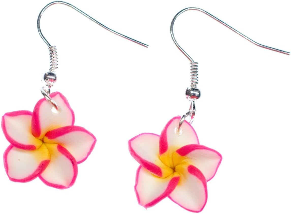 Flower Earrings Miniblings Bloom Summer Garden Flowers Red White 16mm