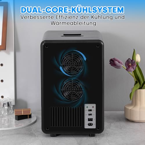 Enventor Mini Kühlschrank 15 Liter, Mini-Kühlschränke für Kosmetik, Gaming, 220V AC/ 12V DC, Heiz- und Kühlmodi, Tragbare Leise Kühlschrank für Schlafzimmer, Büro, Wohnheim, Auto