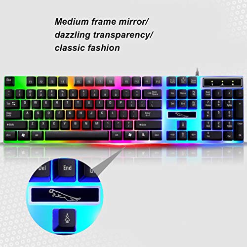 Kongqiabona-UK G21 USB Wired Mechanical Keyboard LED Colorful Backlight Gaming Keyboard Waterproof For PC Computer Gamer