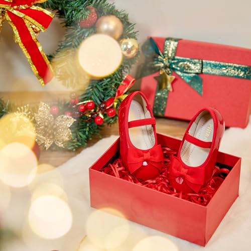 Image of PHIRAMIN Toddler Flower Girl Dress Shoes - Little Girl Ballet Flats Bow Wedding Party