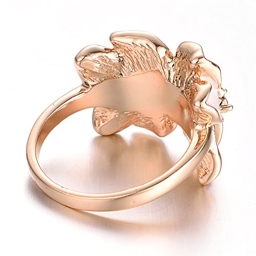 Yoursfs Statement Rings For Women White Enamel Flower Crystal Cocktail Ring Size 8 Gift #TOP7
