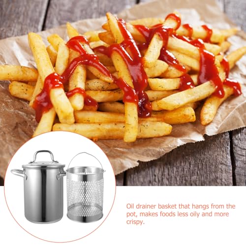 UPKOCH Stainless Steel Stock Pot with Strainer Turkey Fryer Pot, Deep Fryers with Frying Basket for Outdoor Cooking and Home Brewing by UPKOCH - Used condition - Image 8