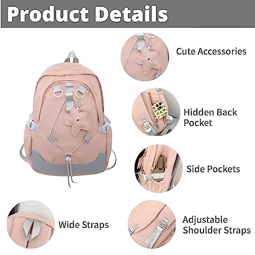 Kawaii Backpack With Cute Star Accessory Anti-thief Leisure Rabbit Space Style Backpack For Teenagers Bag3