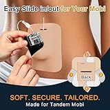 Kuruyo 35Pack Tandem Mobi Adhesive Sleeve Pocket Patches Waterproof & Sweatproof, Breathable Latex-Free Pre-Cut Backings Adhesive Protection Hypoallergenic Skin-Friendly,Beige