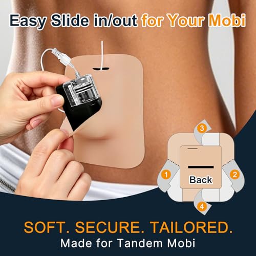 Kuruyo 35Pack Tandem Mobi Adhesive Sleeve Pocket Patches Waterproof & Sweatproof, Breathable Latex-Free Pre-Cut Backings Adhesive Protection Hypoallergenic Skin-Friendly,Beige
