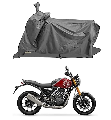 Two Wheeler - Motercycle - Bike Cover for Triumph Speed 400 New Bike Cover with Water-Resistant and Dust Proof Premium 190T Fabric_Entire Grey