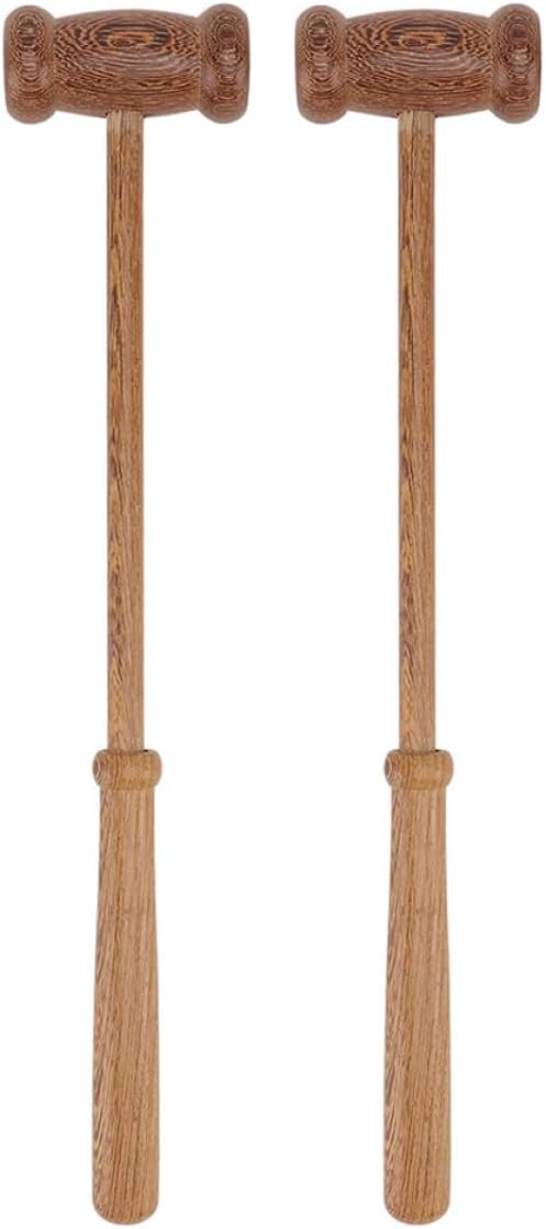 2pcs Wooden Back and Shoulder Massager Hammer, Handheld Portable Body Massage Tool for Neck and Muscle Relief, Self-Massaging Gadget for Home and Office Use