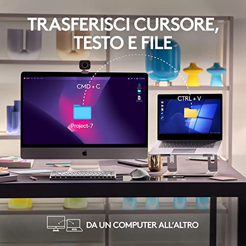 MX Master 3S per Mac - Mouse Bluetooth a scorrimento ultraveloce, ergonomico, 8K DPI, tracciamento su vetro, clic silenziosi, USB-C, Apple, iPad - Grigio chiaro - Mouse gaming - Immagine 9