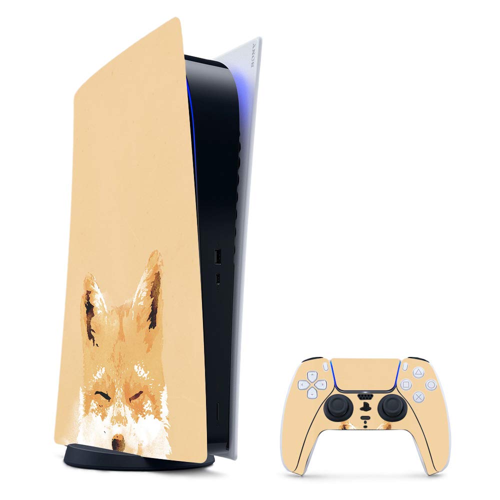 MightySkins Gaming Skin for PS5 / PlayStation 5 Digital Edition Bundle - Smiling Fox | Protective Viny wrap | Easy to Apply and Change Styles | Made in The USA