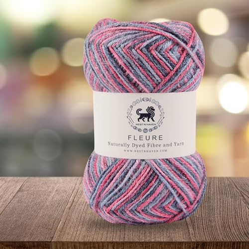 Image of Nestnhaven Acrowools Fleure Hand Knitting and Crochet Yarn. Pack of 1 Ball - 100gms. Shade no - NNHF (Multicolor15) | (900 Gm)