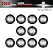TMH 10 Pcs 3/4 Inch White Side Marker Indicator Lights Mini Round Front Rear with Rubber 3 LED for Trailer Truck Lorry Car 3 LED 12V DC