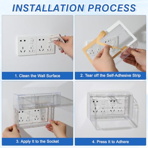 Cubierta adhesiva doble posición impermeable para cajas de interruptores de pared 4