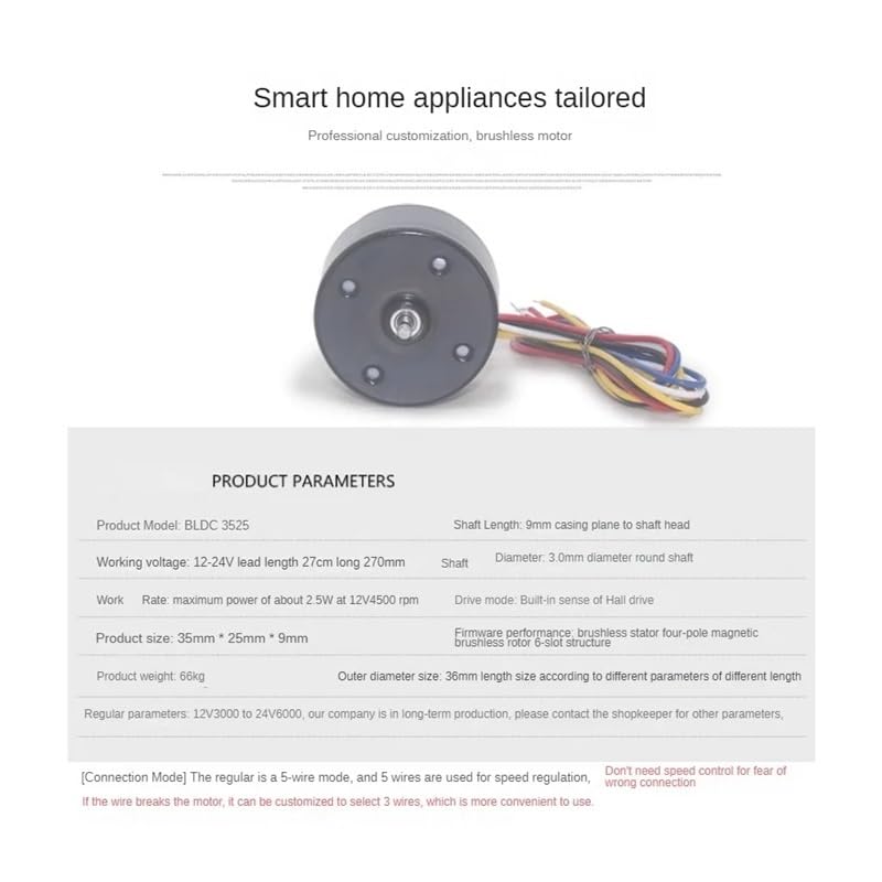 Moteur brushless DC 3525 24V commande de vitesse et feedback