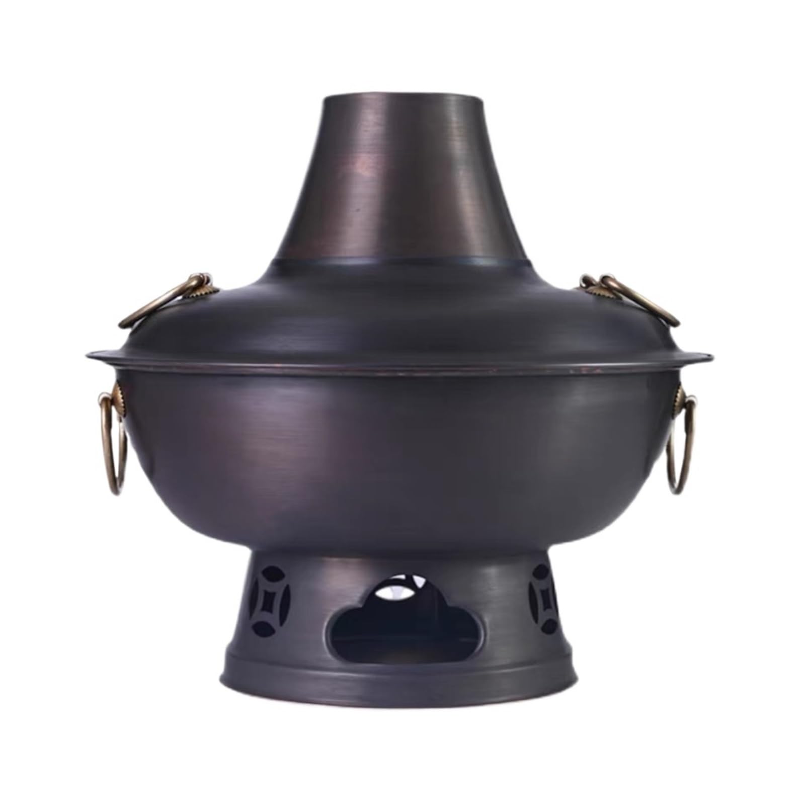 Marmite en cuivre de 36 cm traditionnelle au charbon de bois style Pékin