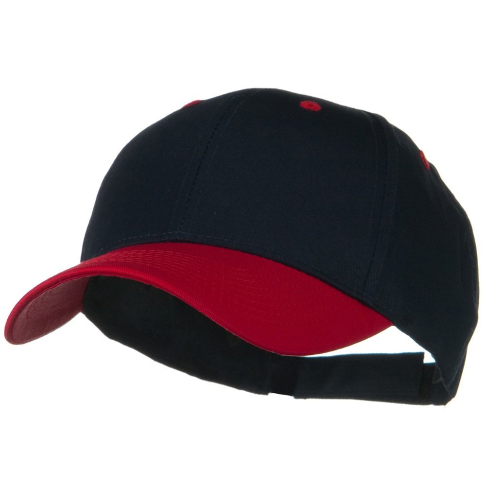 Otto Caps Two Tone Cotton Twill Low Profile Strap Cap - Red Navy