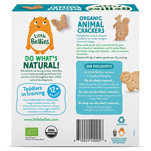 Little Bellies Organic Animal Crackers Toddler Snack (Pack of 5 x 4.58 oz Individual Packs) - Image 3