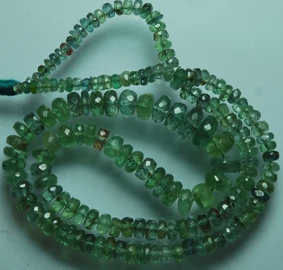 Perles kyanite verte facettées sans teinture pour bijoux durables 16''