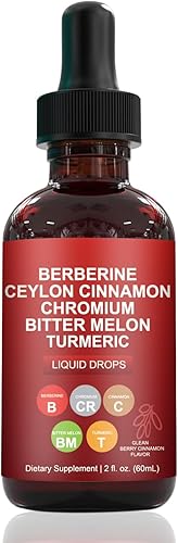 Berberina con suplemento líquido de canela de Ceilán, gotas reguladoras de equilibrio de berberina, 60ML (1)