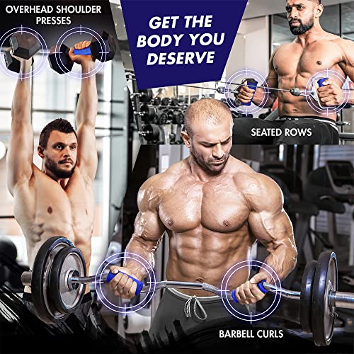 Yes4All Thick Bar Grips / Thick Grips For Barbell, Weight Lifting, Body Building Training – Thick Bar Adapter / Barbell Grips (Blue, Set Of 2) #TOP5
