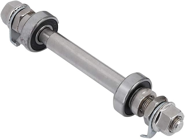 Bike Hub Axle, 140mm/180mmMetal Bicycle Wheel Hub Axle Front Rear Solid Shaft Lever Quick Release Bicycle Hub for Mountain MTB Bike (Front)