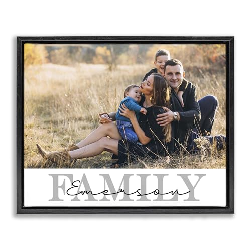 Stupell Industries Custom Print with Personalized Family Text Black Floater Framed Wall Art