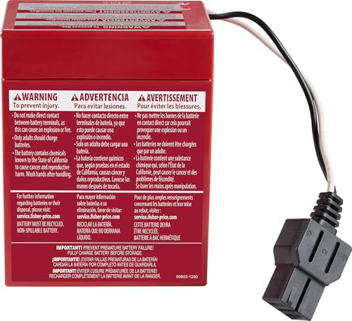 image for Power Wheels 6-Volt Red Rechargeable Replacement Battery for Fisher-Pr