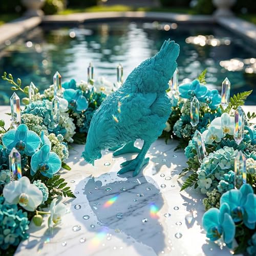 colourliving Deko Hühner DekoDiven einzigartige Huhn Deko für Haus & Garten (Aqua Colada, pickend)
