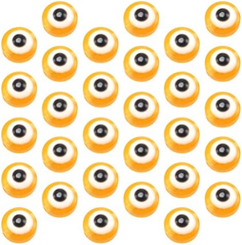 ABOOFAN 100pcs Blue Round Evil Eye Handmade Plastic Lampwork Beads Charms Spacer Beads for Bracelets Necklace Jewelry Making
