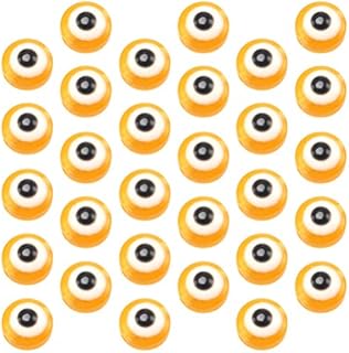 ABOOFAN 100pcs Blue Round Evil Eye Handmade Plastic Lampwork Beads Charms Spacer Beads for Bracelets Necklace Jewelry Making