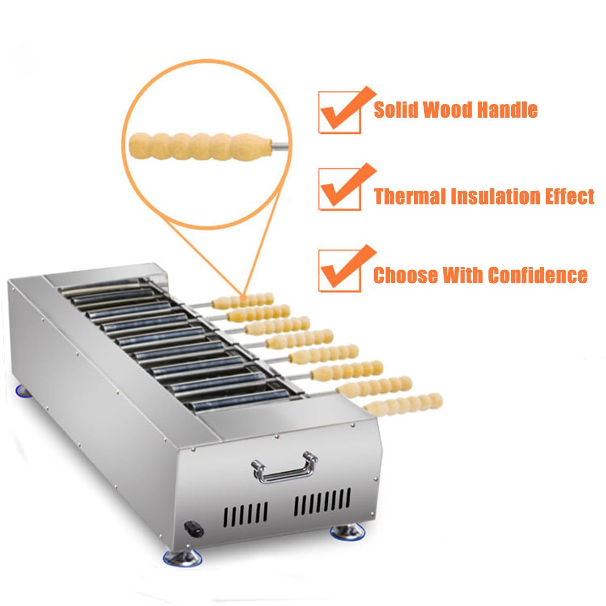 Horno Eléctrico Comercial con Chimenea, Rodillos, Máquina para Hacer Cake Pops Húngaros Y Parrilla para Conos De Helado para Repostería Profesional.