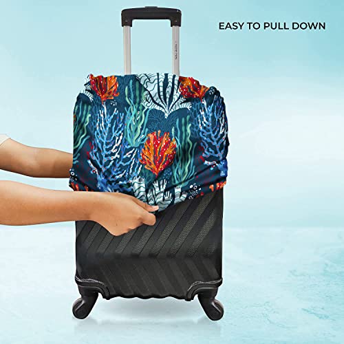 Image of Nasher Miles Polyester 55 (20 Inch) Small Protective Luggage Cover - Coral Design