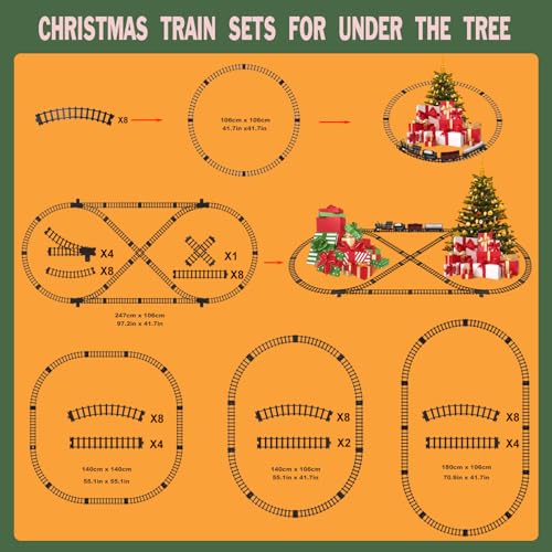 Image of Train Set for Kids Remote Control Train Toys w /Steam Locomotive, Fuel Tank Car & Luxury Tracks, Electric Trains w /Realistic Smoke,Sounds & Lights, Christmas Birthday Gift for Boys Girls 3 4 5 6 7+