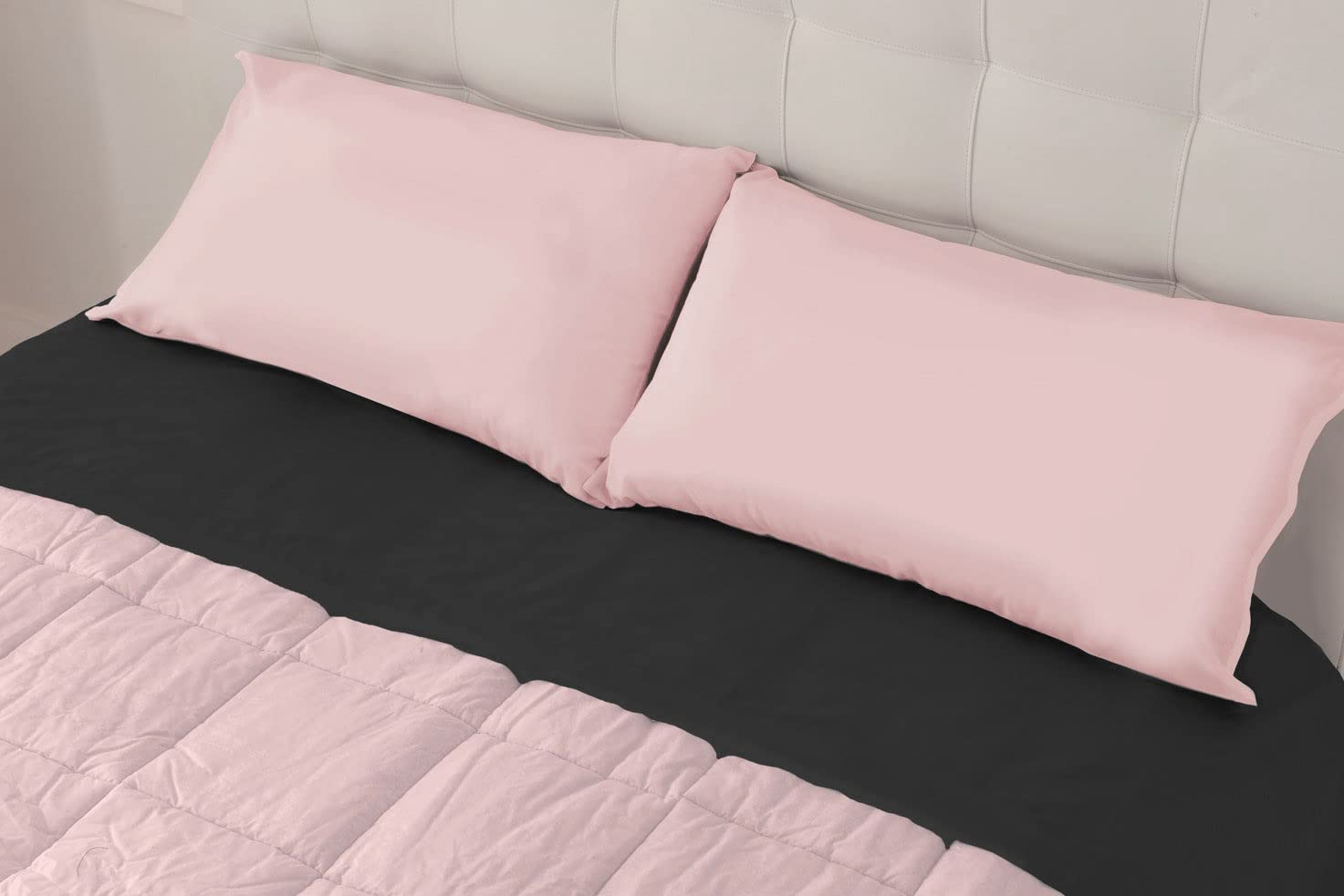 Coppia Federe Cuscino 100% Cotone 52x82 Cm - Chiusura A Bottoni, Made In Italy, Colore Blu - Foto 7