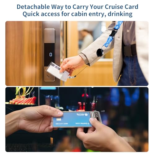 Cruise Ship Essentials 2025, 4 Cruise Luggage Tag Holders, 2 Retractable Cruise Lanyard, 2 Waterproof Phone Pouch and 1 Travel Clothesline for Cruise Ship, Royal Caribbean, Carnival Cruise Lines3