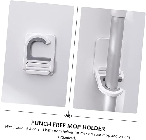 Miniatura 7 de ADOCARN Organizador de jardinería de cocina 3 piezas sin perforaciones soporte de almacenamiento ganchos para escoba gancho para colgar en el baño