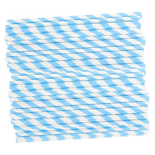 Pitillos desechables de papel azul claro Luxshiny 100 pcs miniatura 1