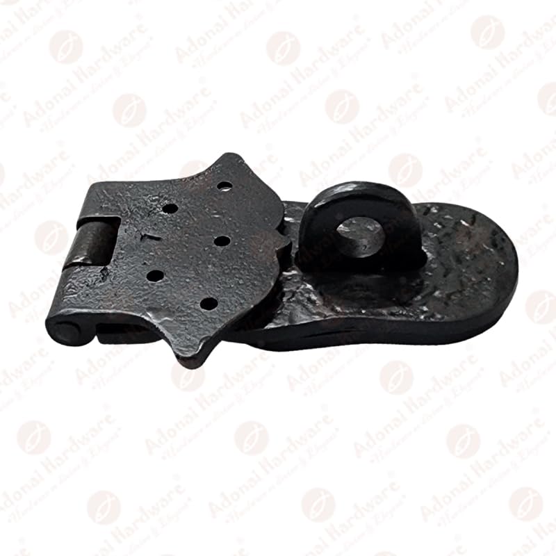 Image of Adonai Hardware inchParan inch Heavy Duty Cast Iron Safety Locking Hasp and Staple (6 inch x 1 Pack, Oil Rubbed Black) for Vintage Pirates Treasure Chest, Trunks, Wooden Jewelry Box, Cases, Furniture and Sheds