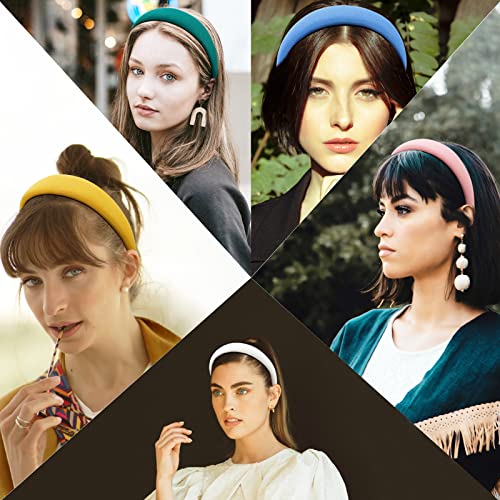 Ondder Padded Headbands For Women Fashion Velvet Headband 90S Puffy Headbands Sponge Headband For Women's Thin Thick Hair Stylish Hair Accessories For Women Girls #TOP5