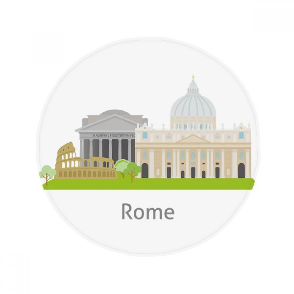 Tapis de sol Rome Italie rond lavable anti-slip pour salle de bain 50cm